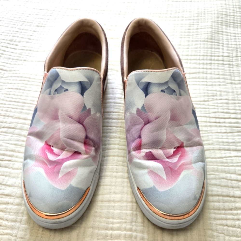 Ted Baker Tancey Pastel Floral Sneakers Women's US Size 8 - Picture 2 of 9